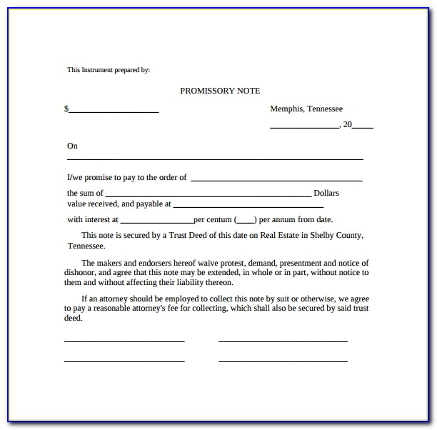 Secured Promissory Note Template Free Download
