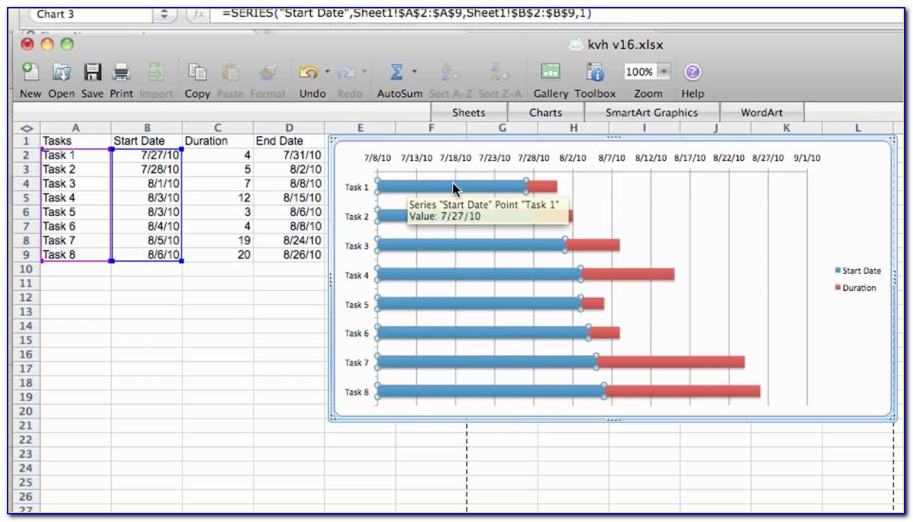 Simple Gantt Chart Excel Template Free Download
