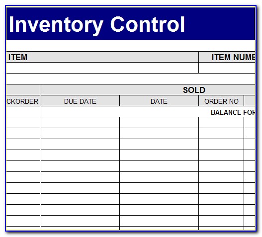 Simple Inventory Sheet Example