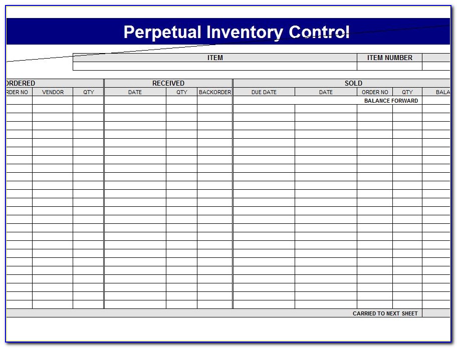Simple Inventory Sheet Template