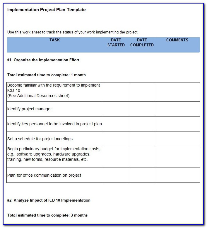 Simple Project Management Plan Template Word