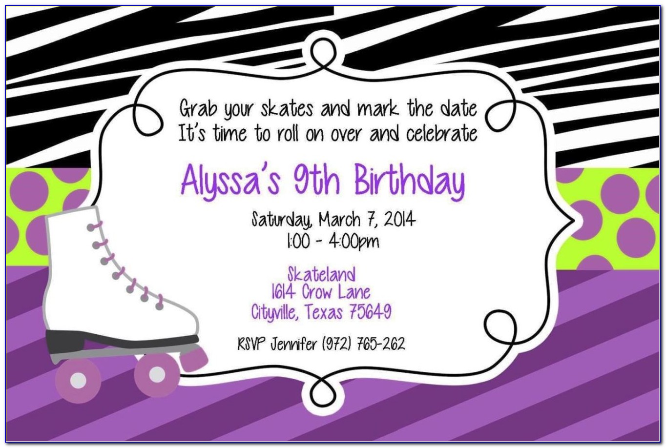 Roller Skating Party Invitation Template