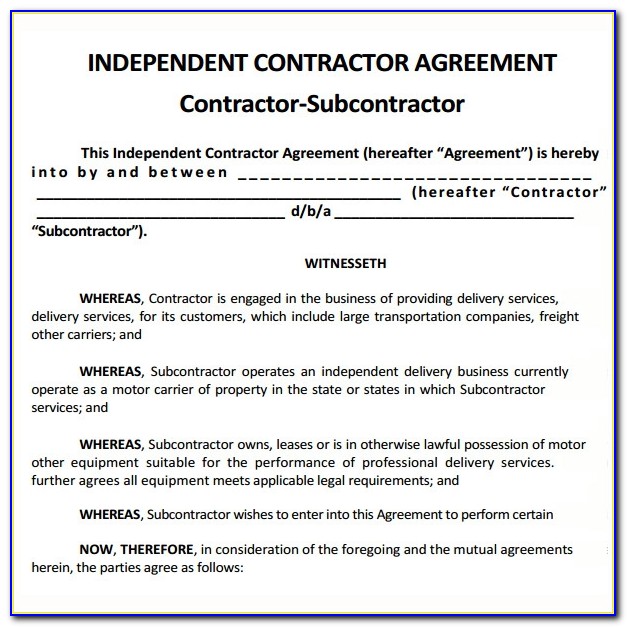 Subcontractor Agreement Template Nsw