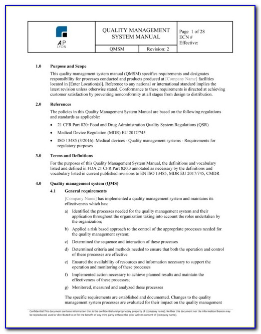 Supplier Quality Agreement Template Iso 13485