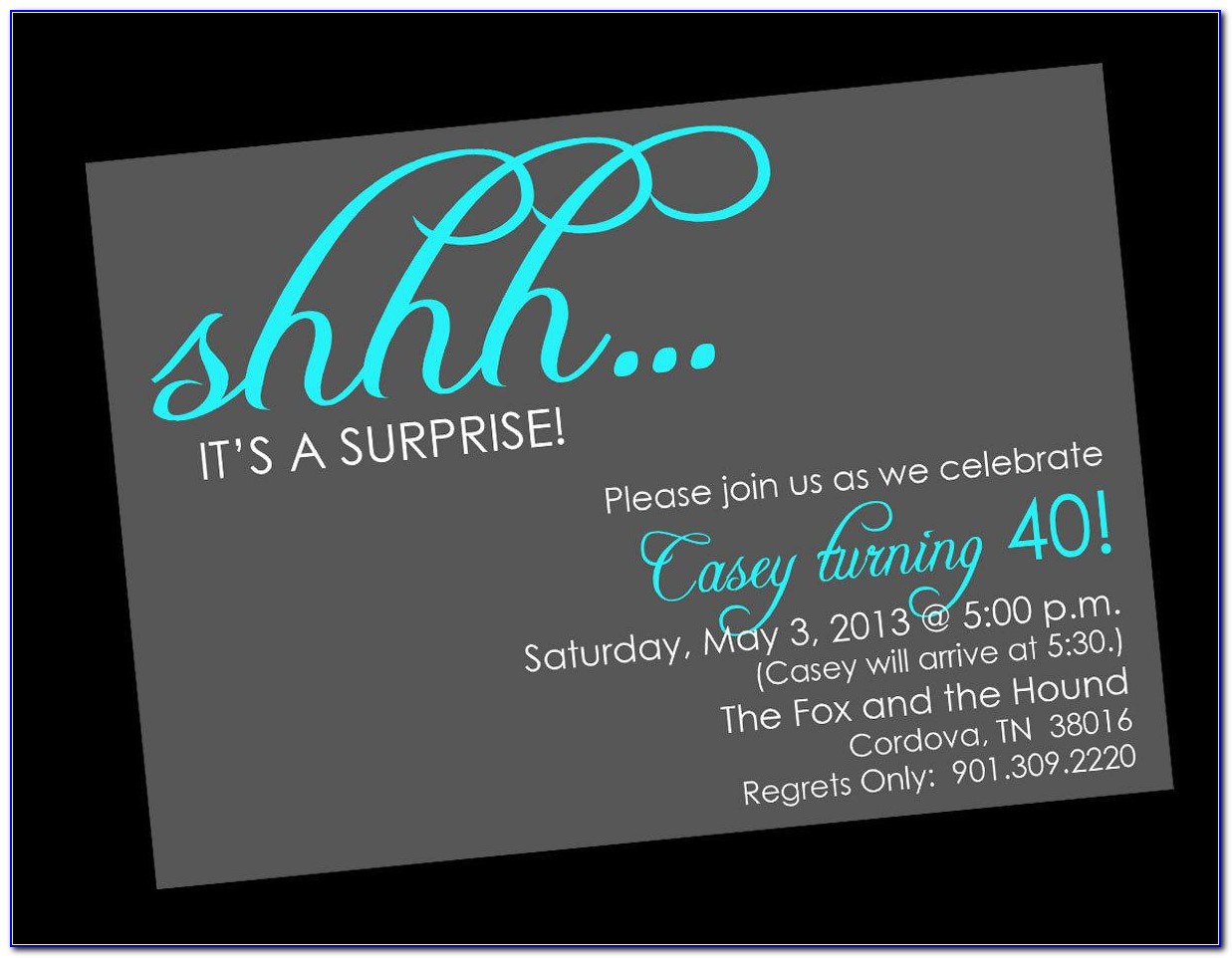 Surprise Birthday Party Invitations Free Templates