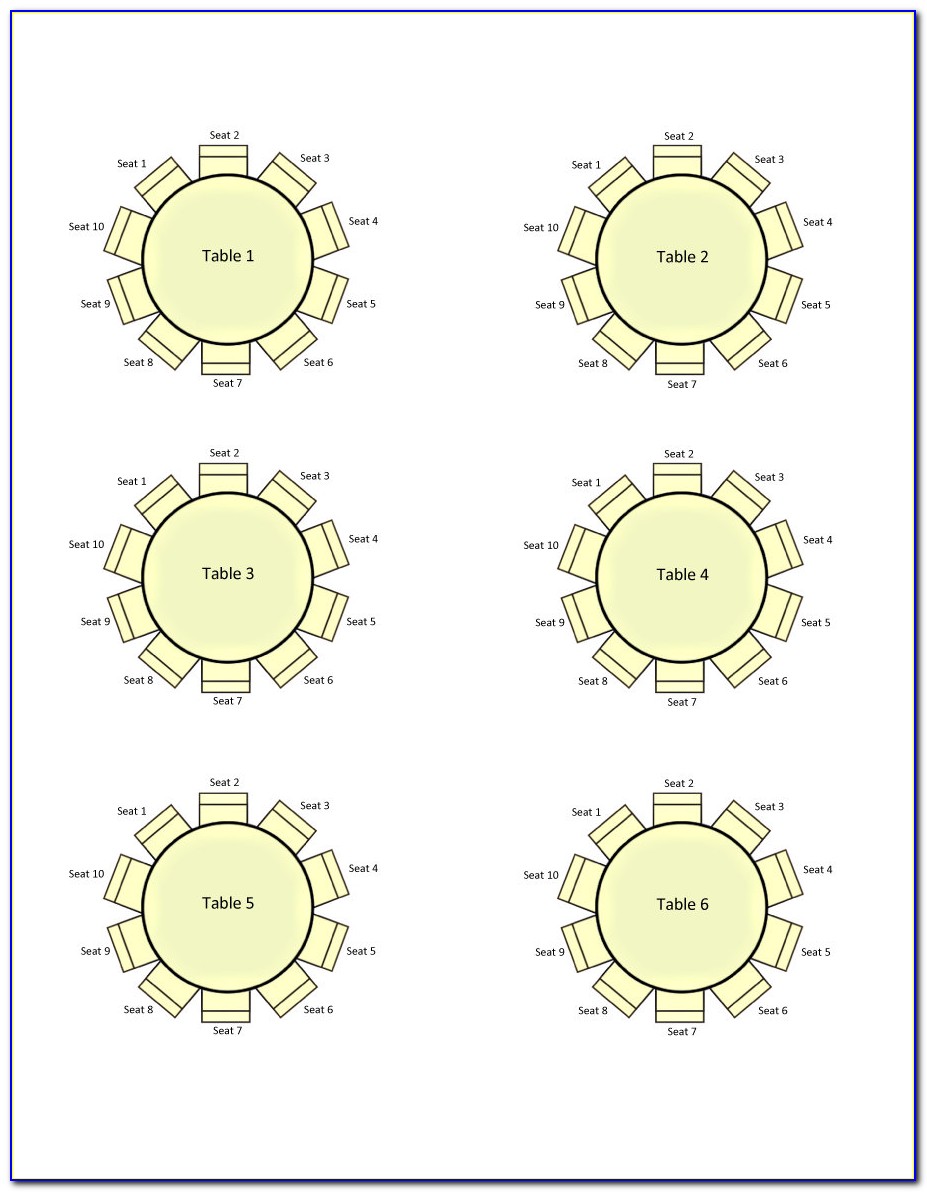 Table Seating Chart Template Microsoft Word