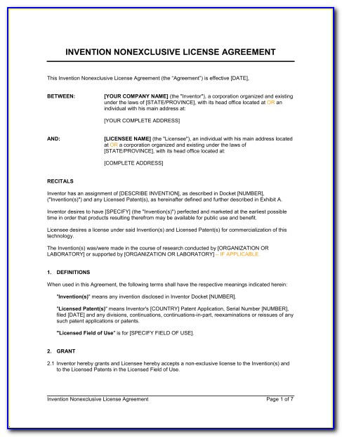 Technology Licence Agreement Template