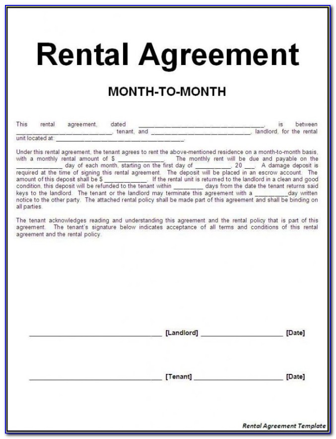 Template Of A Lease Agreement For A Tenant