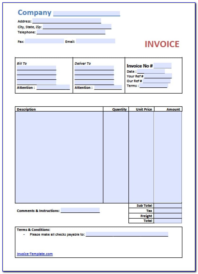Templates Invoices Free Word