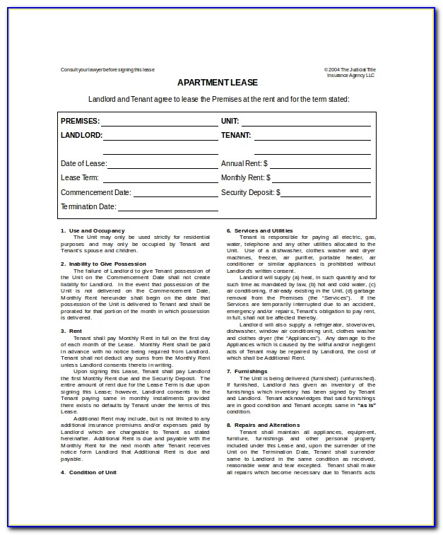 Tenant Contract Template