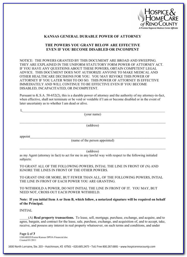 Texas General Durable Power Of Attorney Template