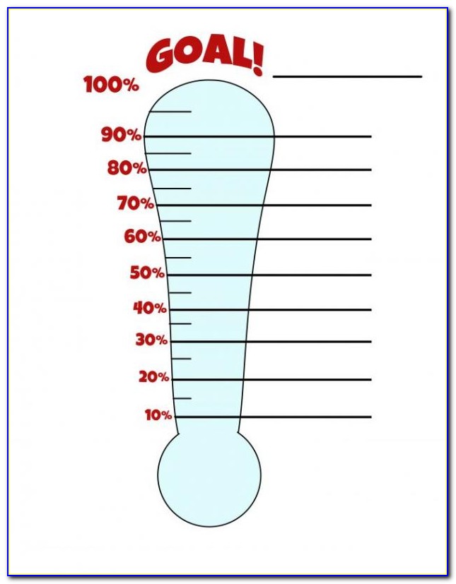 Thermometer Goal Chart Template Excel