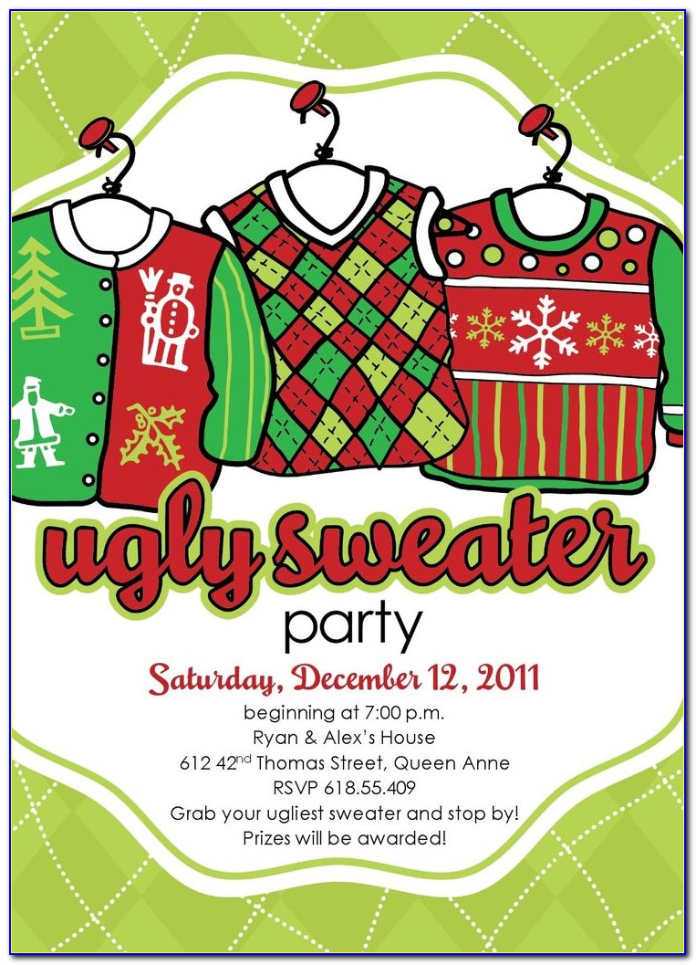 Ugly Christmas Sweater Invitation Wording