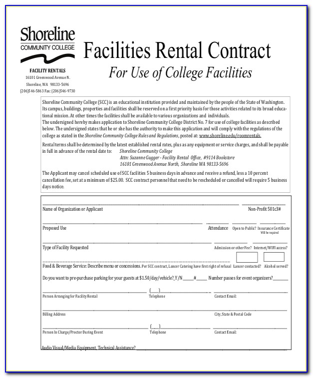 Venue Rental Agreement Contract
