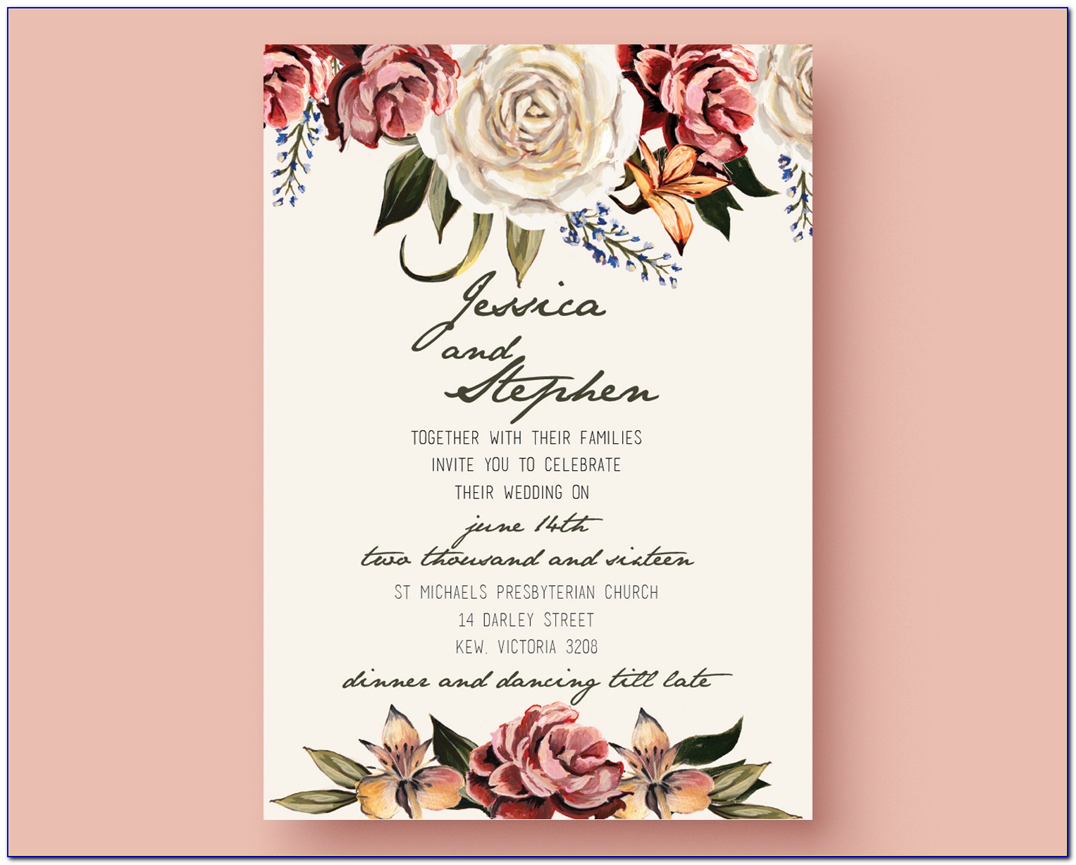 Vintage Wedding Invitation Templates Free Printable