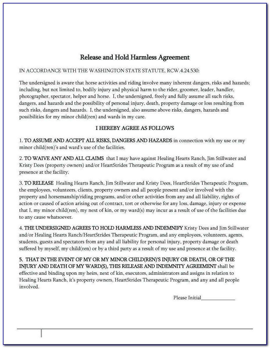 Waiver Agreement Form