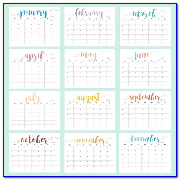 Wall Calendar Template Illustrator