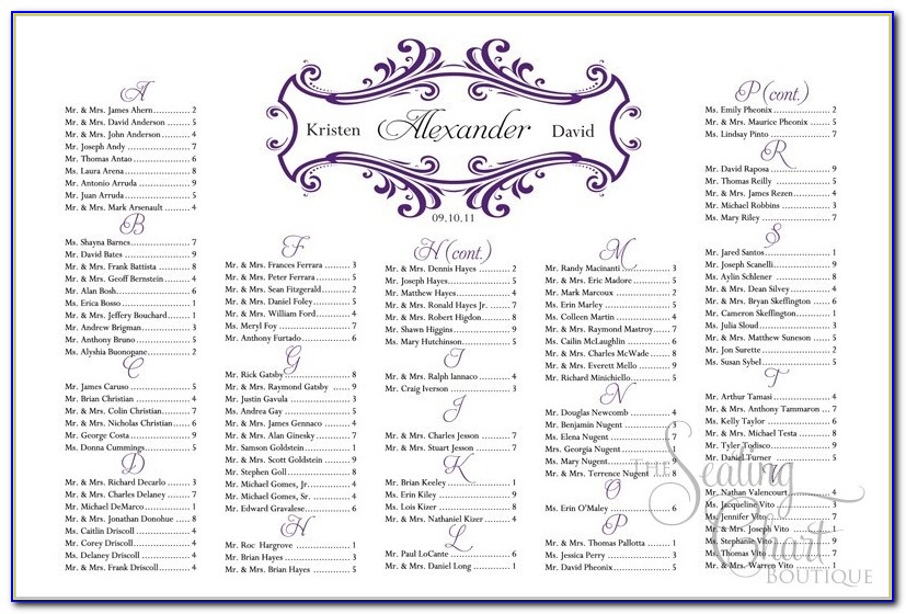 Wedding Ceremony Seating Plan Template