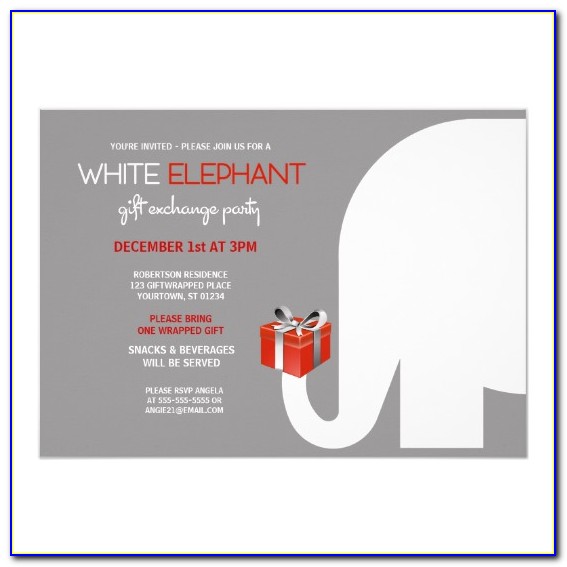 White Elephant Christmas Party Invitation Template