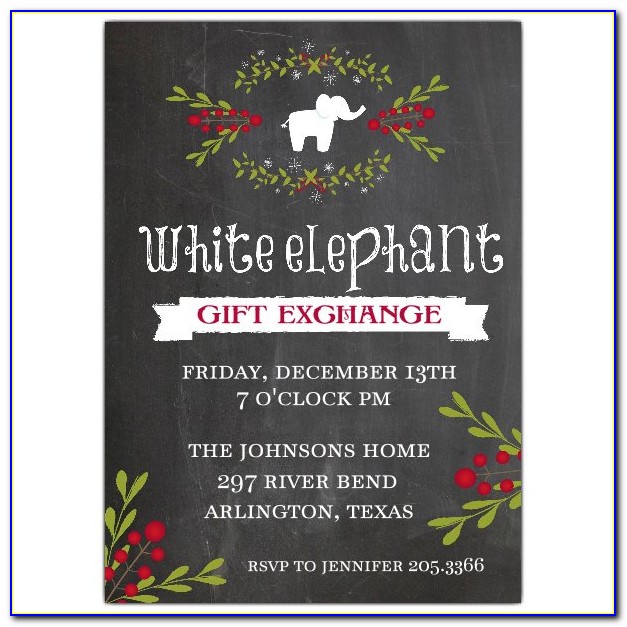 White Elephant Invitation Template Free Download
