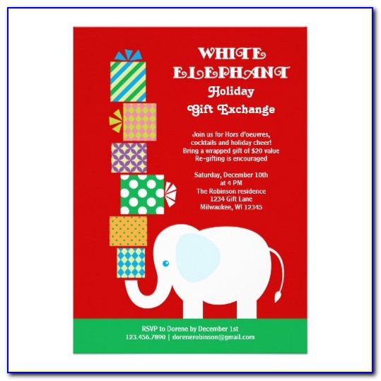 White Elephant Invitation Template