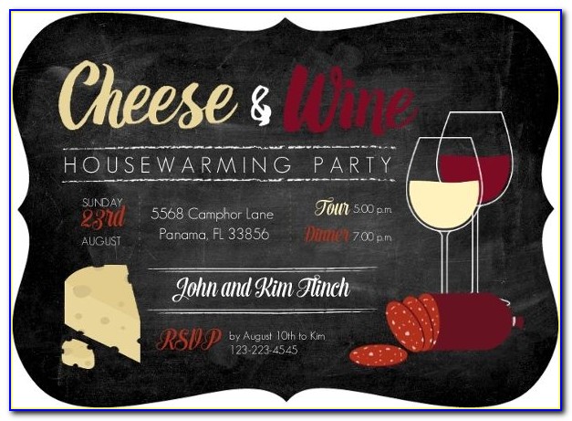 Wine And Cheese Invitation Template