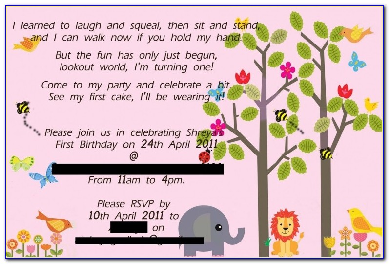 1st Birthday Invitation Template India