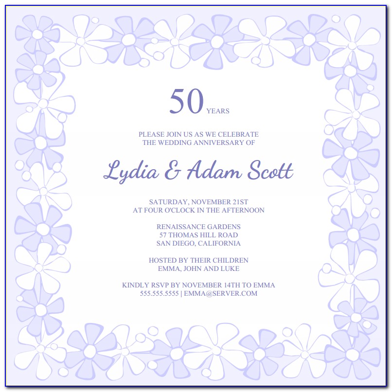 50th Anniversary Invitation Template