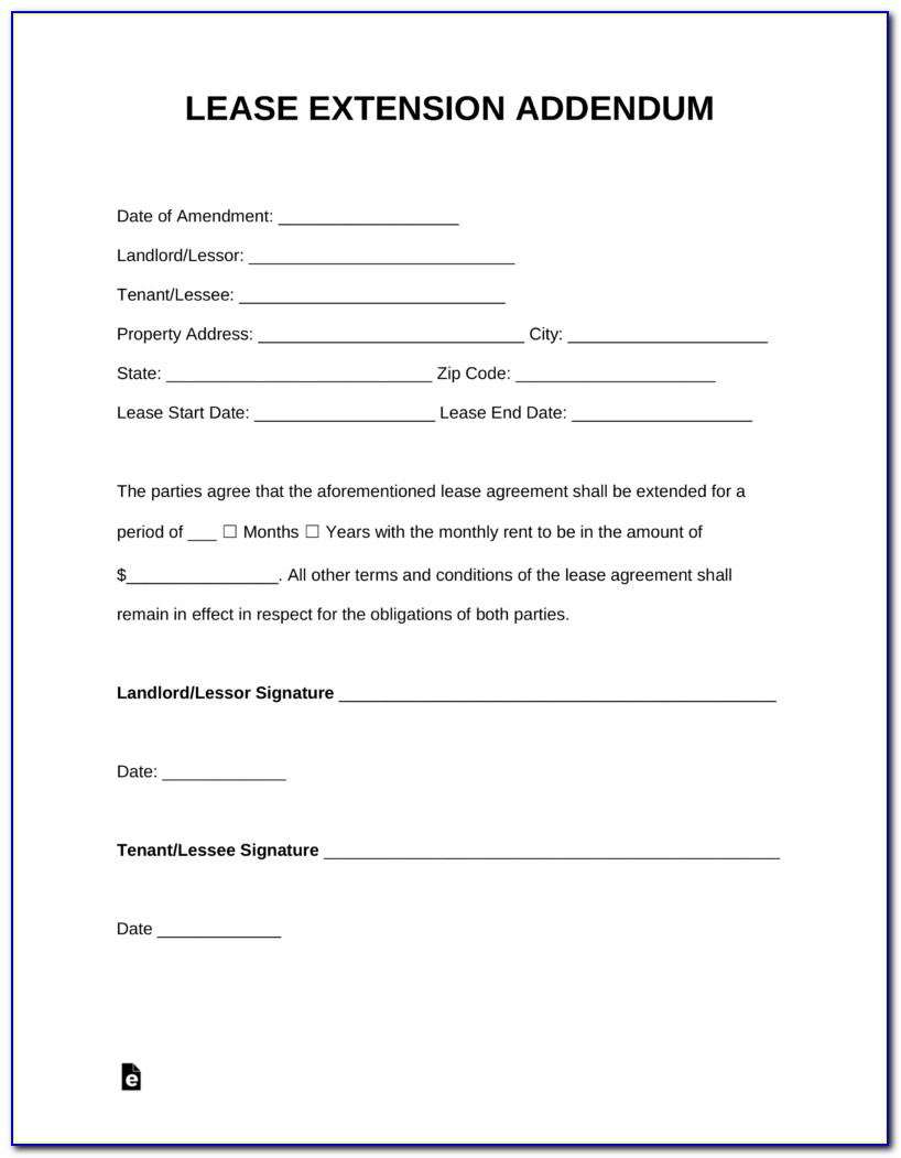 Addendum To Lease Agreement Template