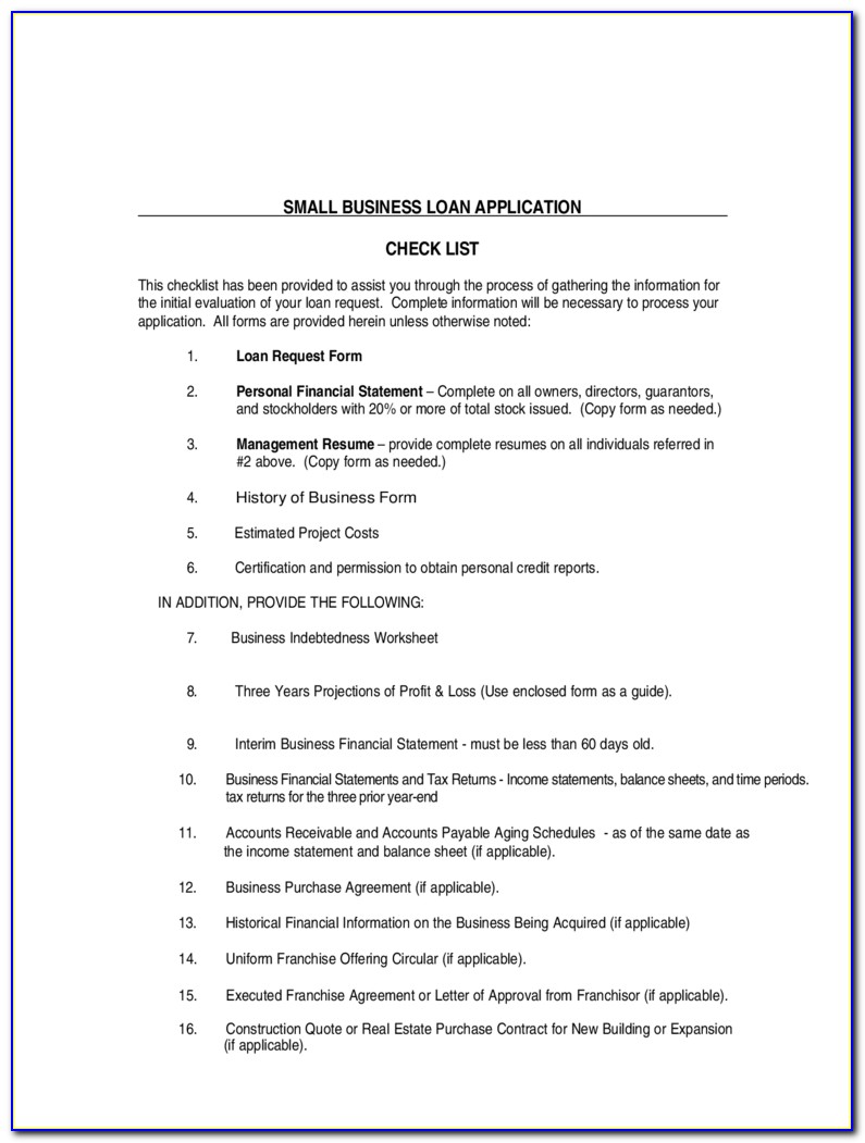 Small Business Loan Application Form Free Download Within Small Business Loan Application Form