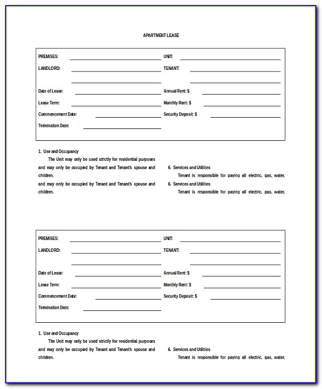 Apartment Sublease Agreement Template Free