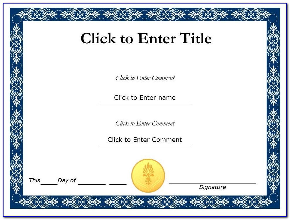 Award Certificate Template Ppt