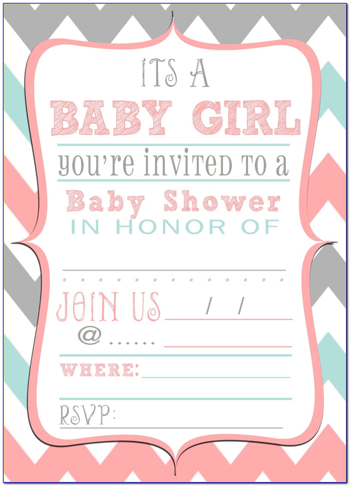 Baby Shower Invitation Template For Girl