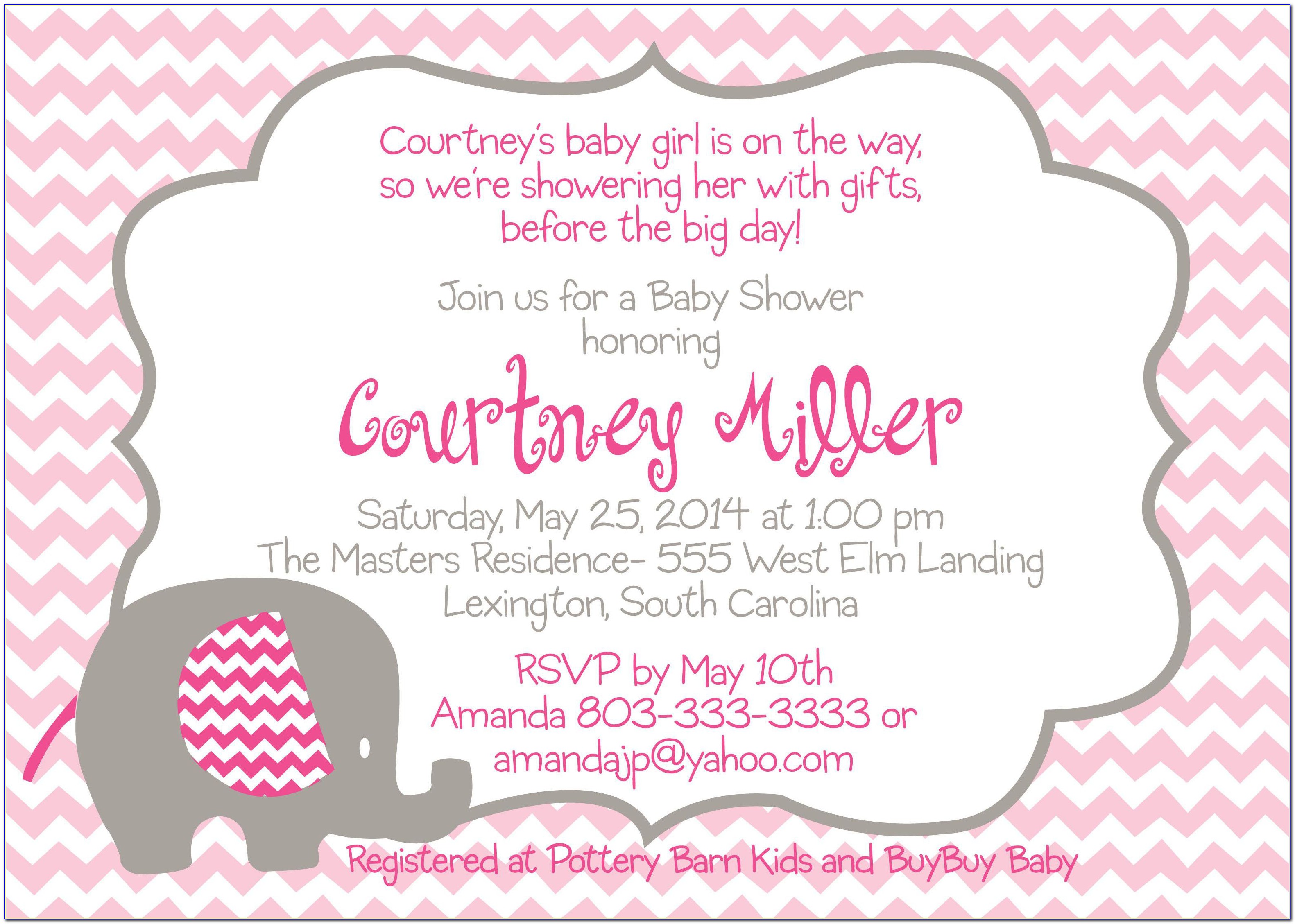Baby Shower Invitation Templates For Girl