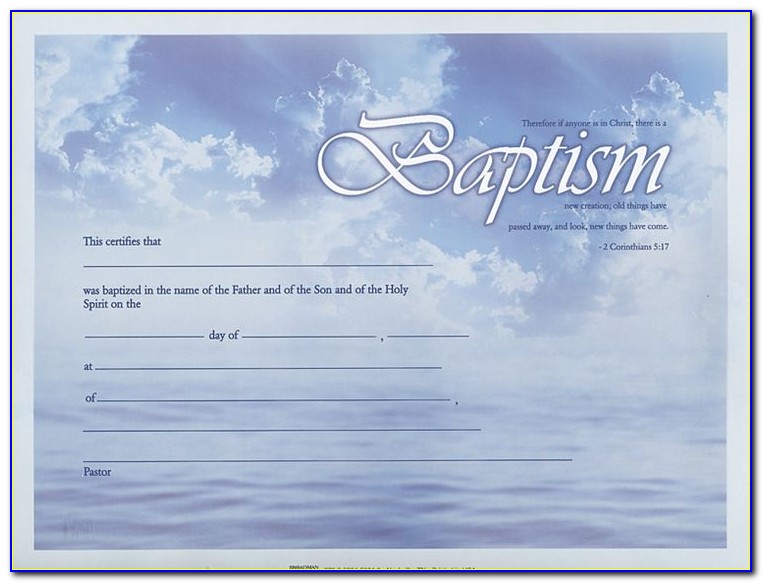 Baptism Certificate Template Fillable