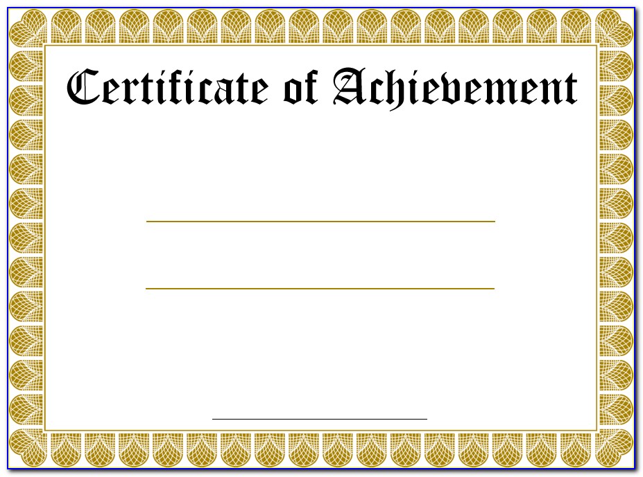Blank Certificate Templates For Word Free