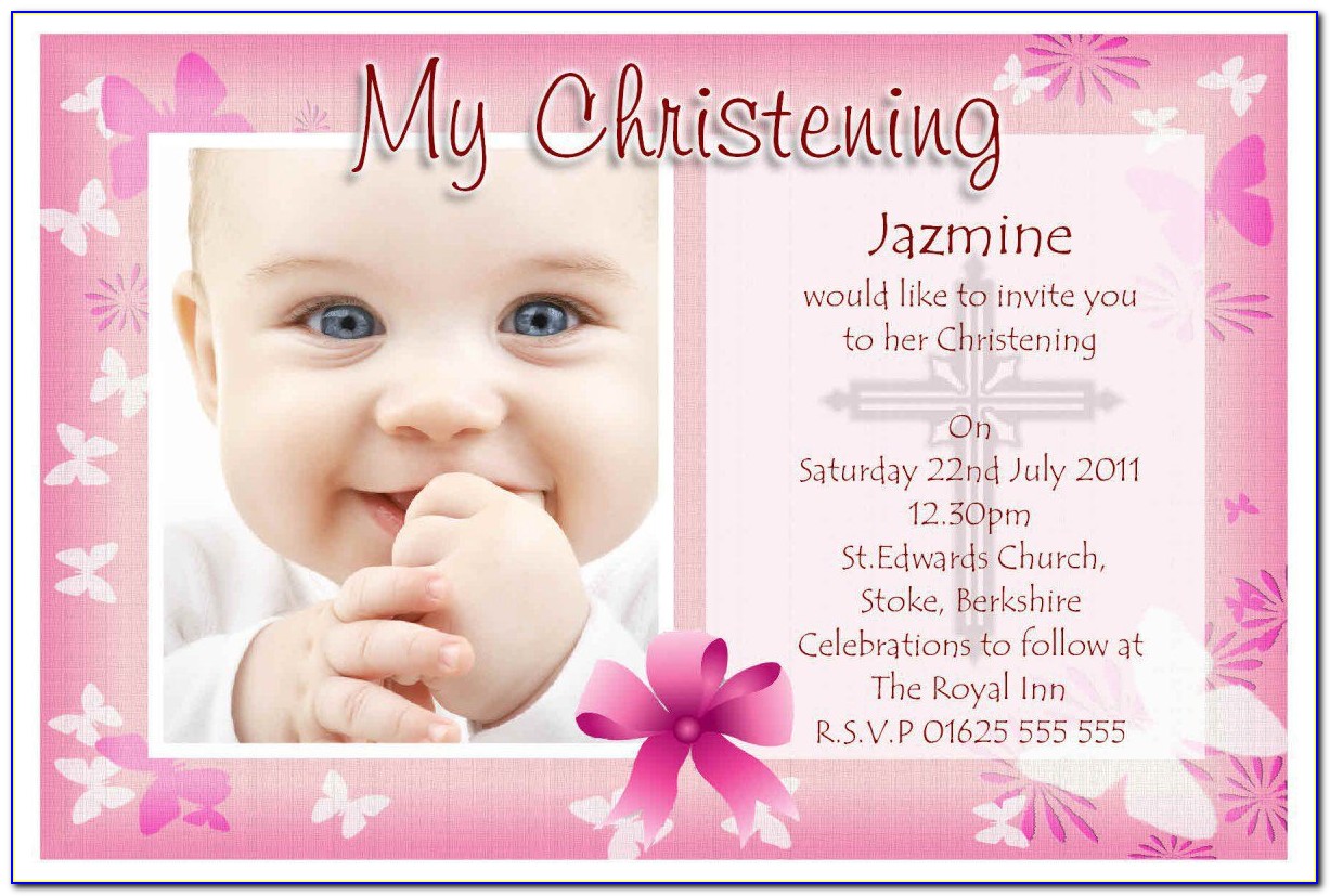 Christening Invitation Template Floral