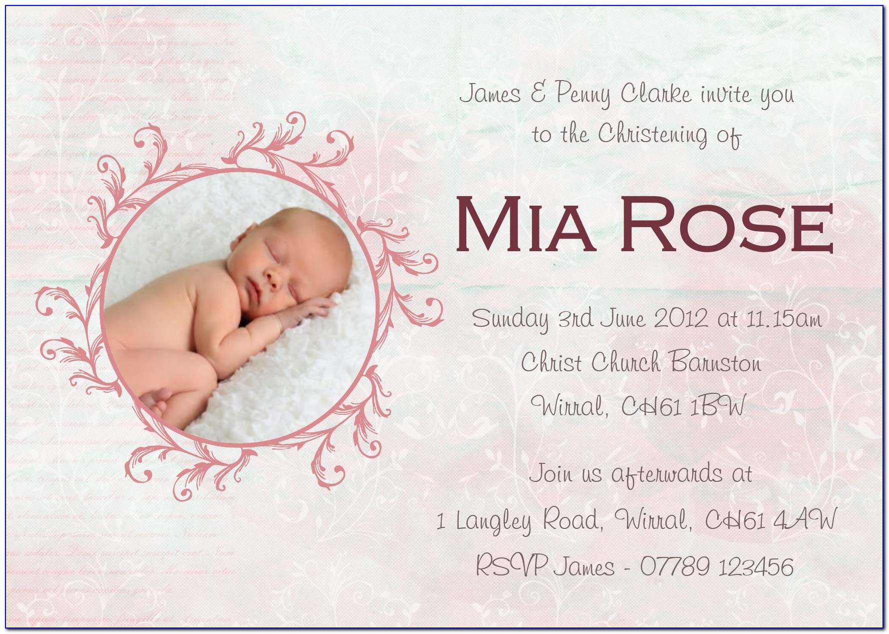 Christening Invitation Template Png