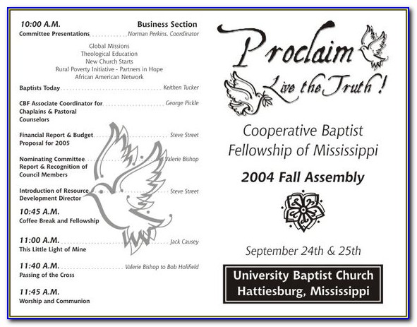 Free Printable Church Program Template Church Program Church