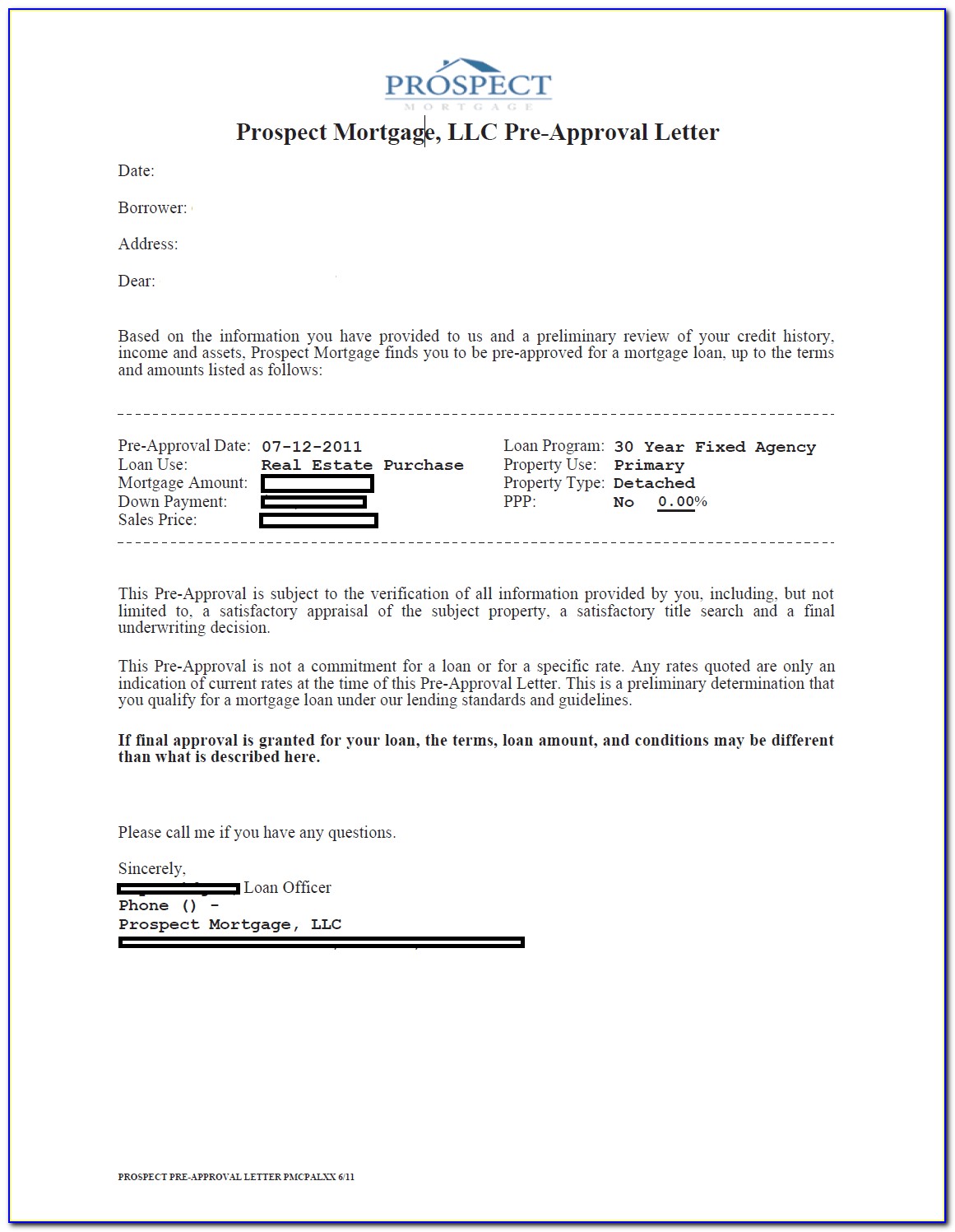 Conditional Loan Approval Letter Template