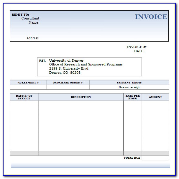 Consultant Invoice Template Excel