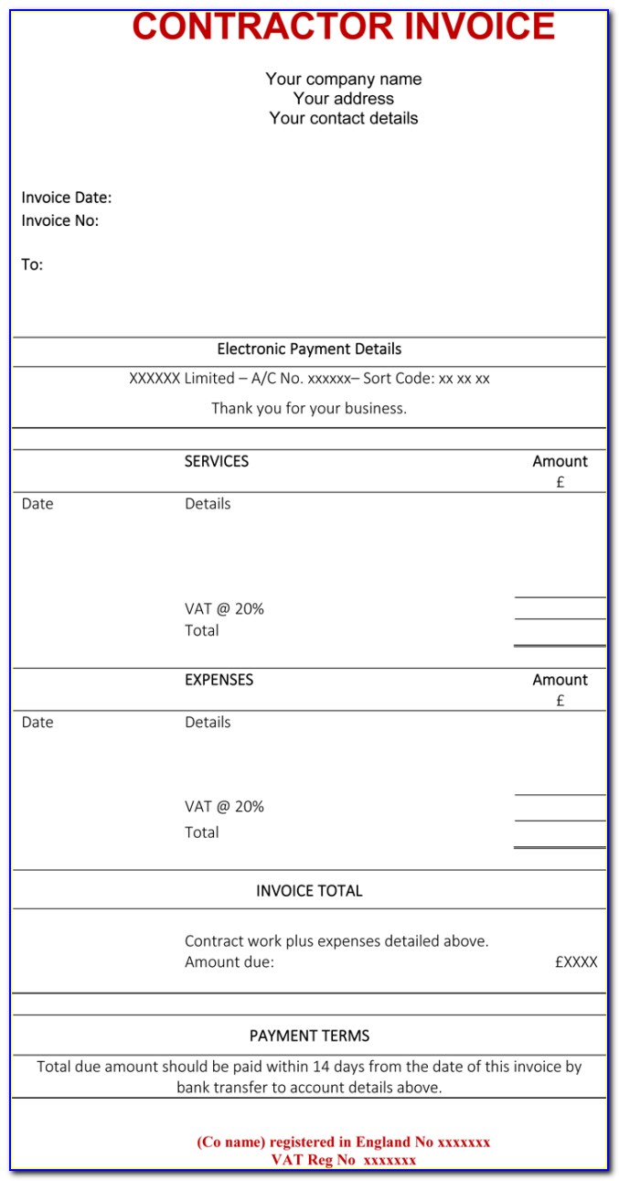 Consulting Invoice Template Google Doc