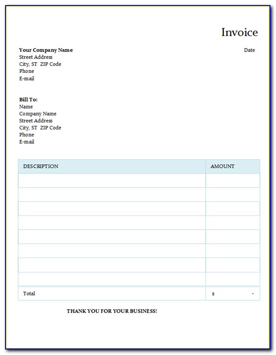 Downloadable Free Printable Invoice Templates