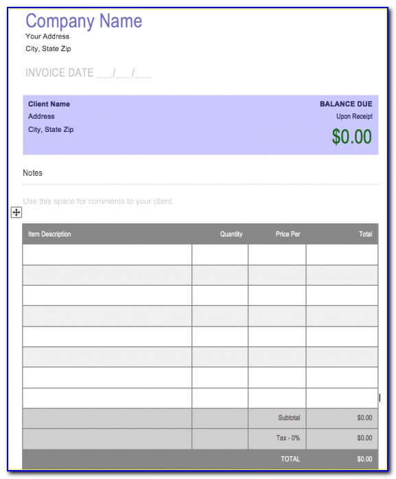Downloadable Quickbooks Invoice Templates