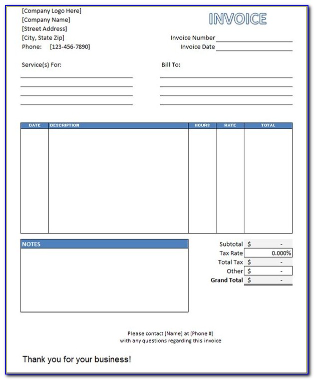 Employee Invoice Template Free