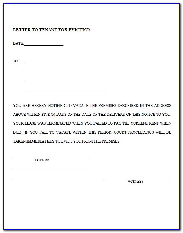 Eviction Letter Template Ny