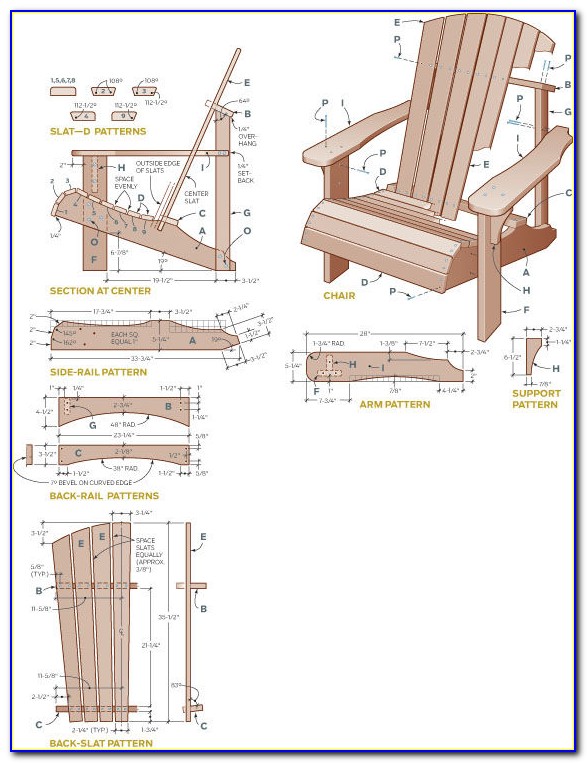 Folding Adirondack Chair Templates