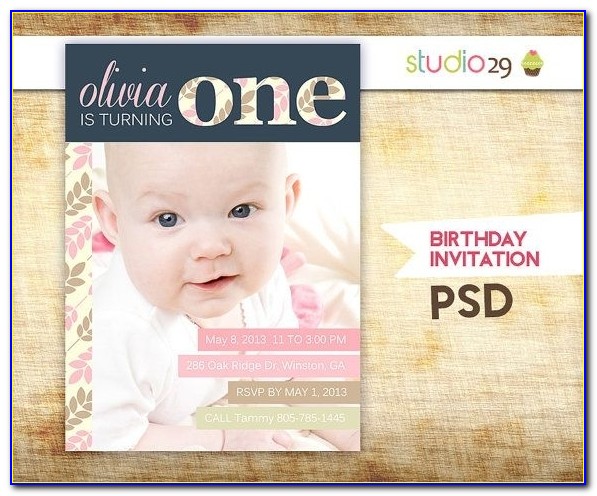 155 Best 1st Birthday!!! Images On Pinterest | Party Invitation Throughout Birthday Invitation Photoshop Template