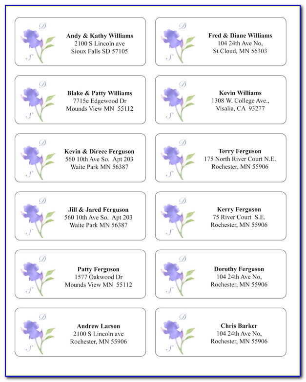 Free Address Label Templates For Mac