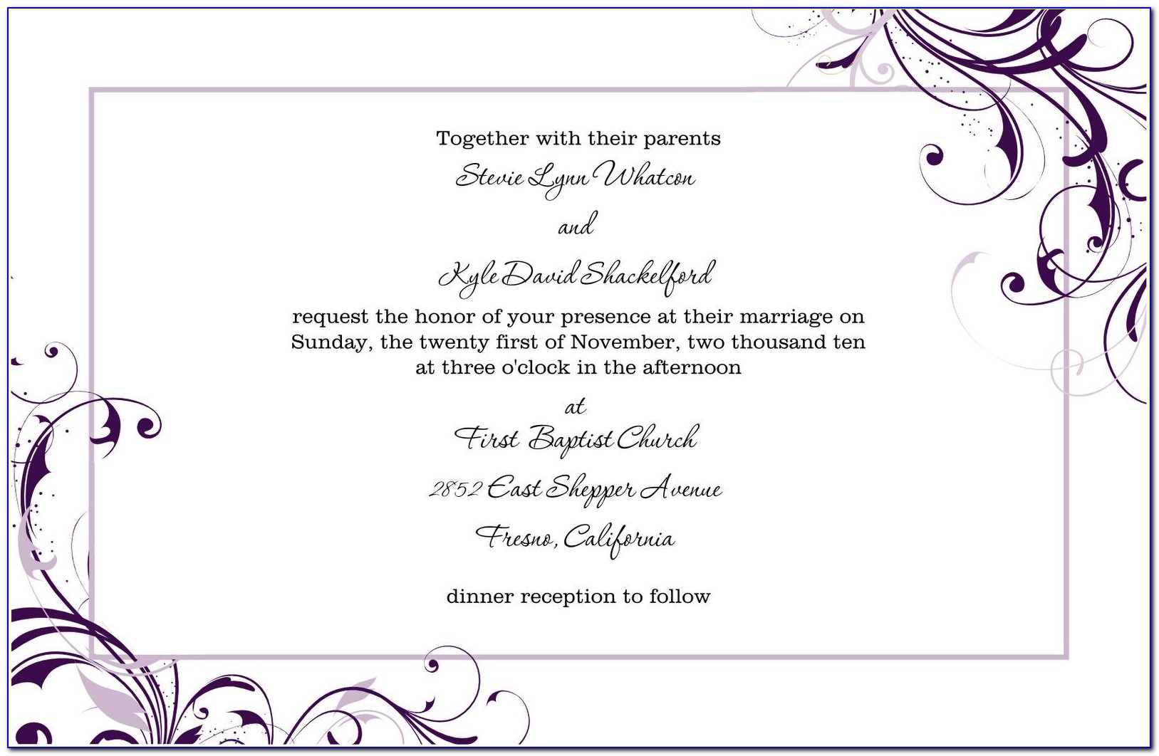 Free Blank Invitation Templates For Word